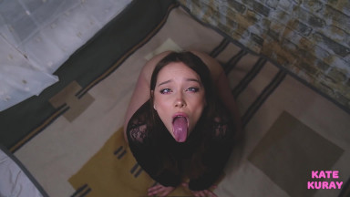 Ahegao Babe begs For You to Cum On Her Face